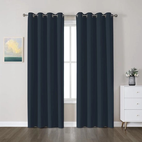 Set di 2 tende da finestra verdusteranti - H 245 x B 140 cm - Isolamento acustico - Protezione dal freddo - Lavabile - Tende da finestra di alta qualità in poliestere