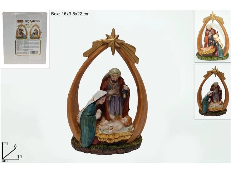 Presepe Natività con Stella Cometa 21 cm