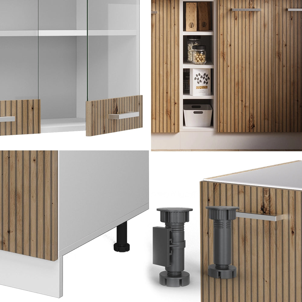 Vicco Cucina completa Rovere artigianale/bianco 160 cm , PL Antracite