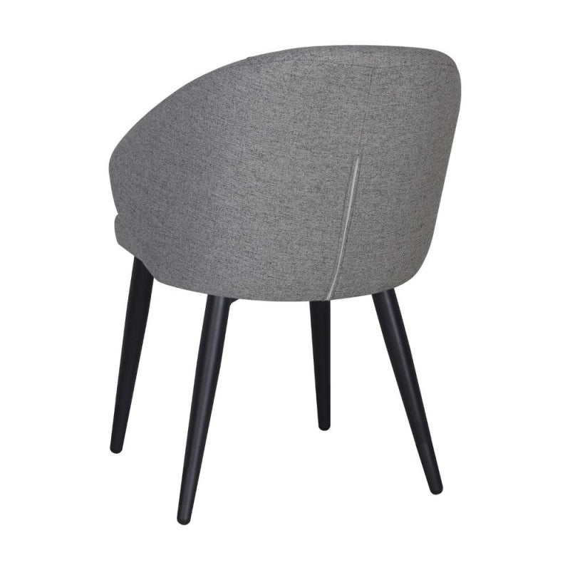 Sedia Patya in tessuto Nordic 16 grigio cenere e gambe nere set 2 pezzi