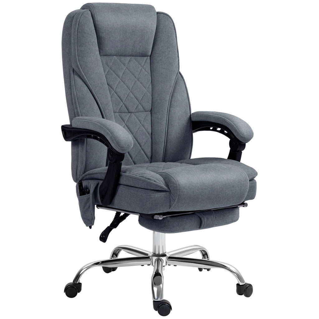 Poltrona massaggiante e riscaldante regolabile in altezza con schienale reclinabile e poggiapiedi retrattile ¨C Minimal ¨C Grigio