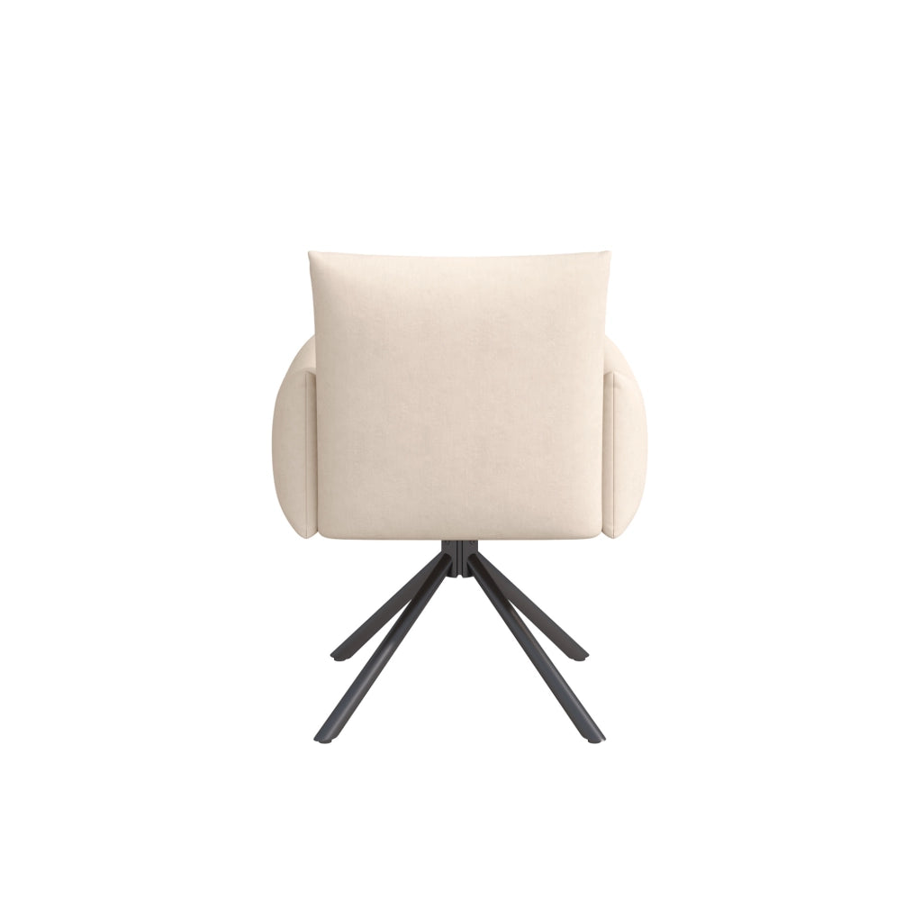 Set di 2 sedie girevoli 61.98x54.99x53.34 cm con braccioli e schienale ergonomico in velluto e metallo beige