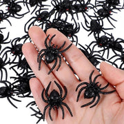 50 pezzi di plastica di ragni Halloween - 4 x 3 cm - ragni di Halloween finti - giocattoli realistici - decorazioni di Halloween - accessori spaventosi - festa di Halloween a casa
