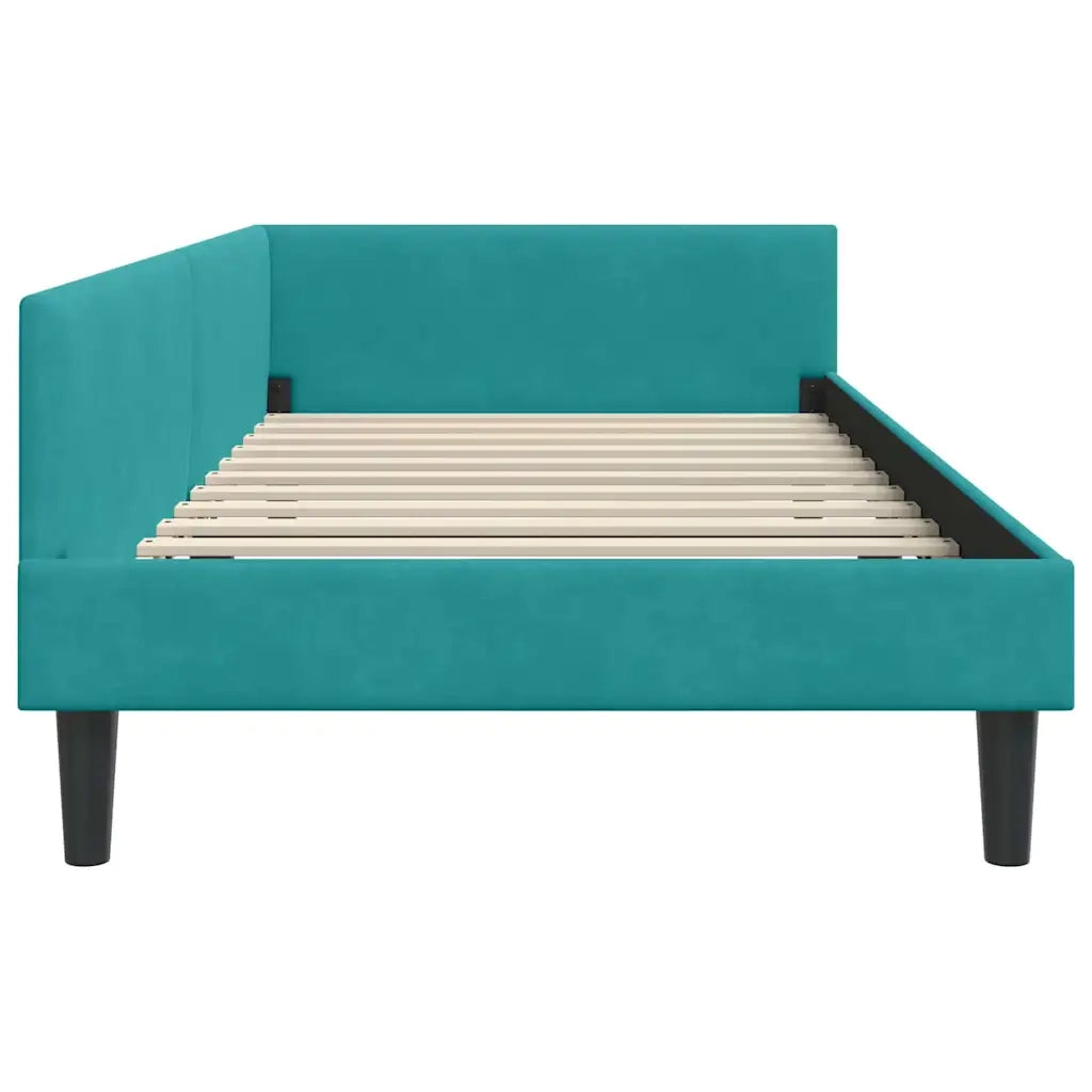 Cornice del letto ad angolo Turchese 100 cm x 200 cm Velluto 42016172