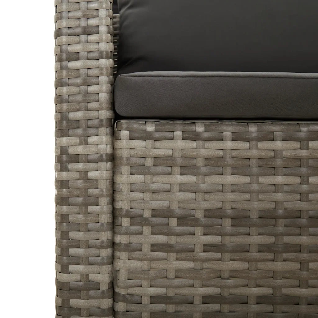 Set da giardino 4 pz | Set Salotto da Giardino con cuscini grigio in polyrattan