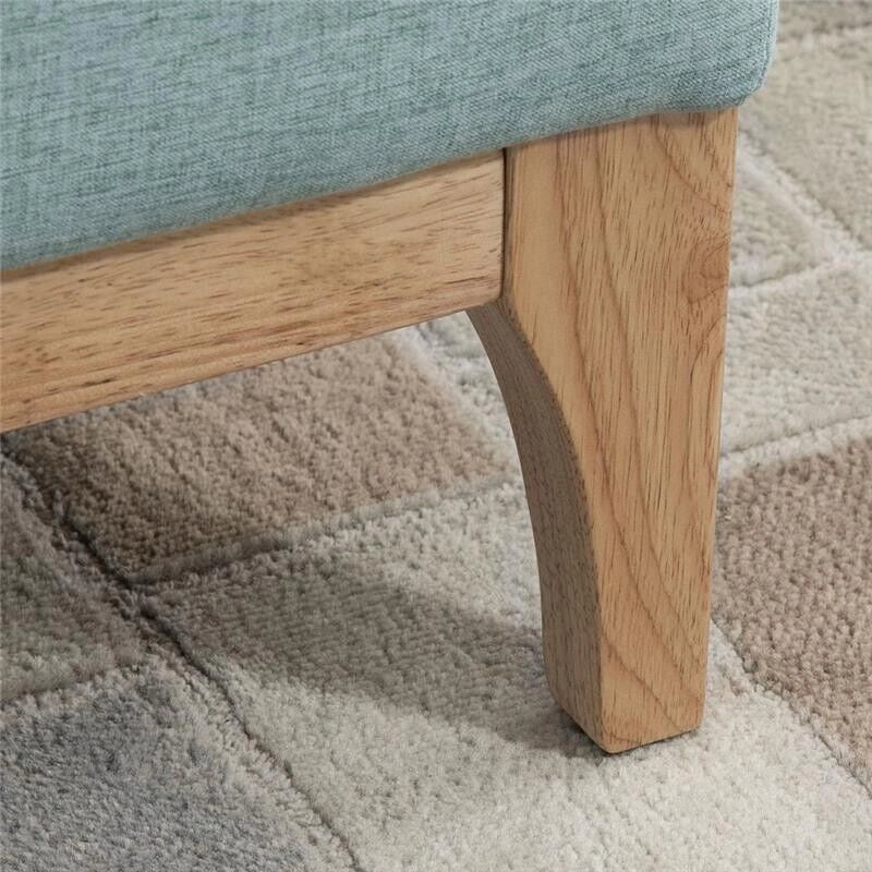 PANCA IMBOTTITA CONTENITORE IN TESSUTO EFFETTO LINO DESIGN SCANDINAVO AZZURRA