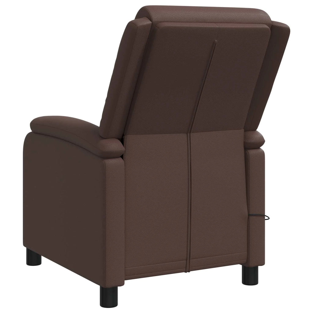 Poltrona Massaggiante Marrone Similpelle 42034863