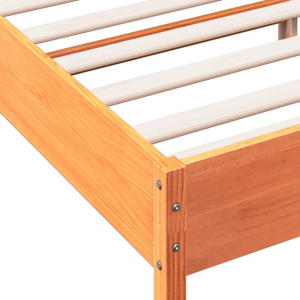 Letto senza Materasso-Struttura Letto Marrone Cera 120x200 cm in Legno di Pino 910978