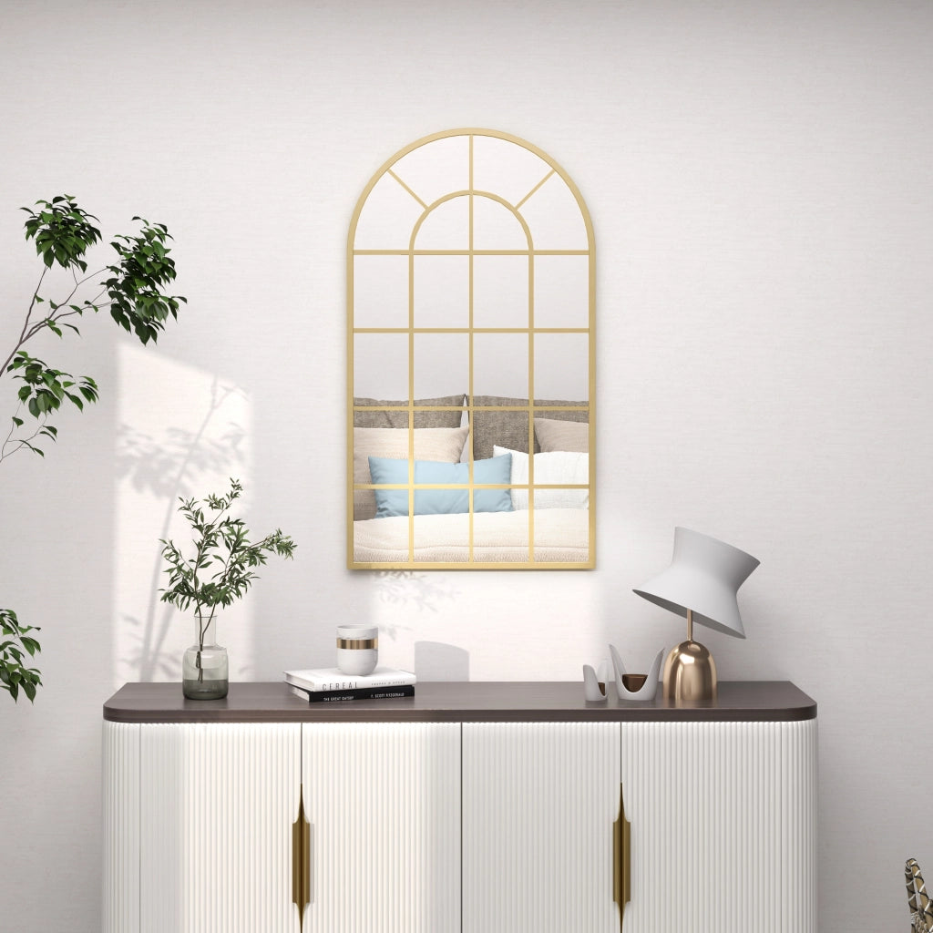 Specchio Arco Stile Industriale ¨C Xylo ¨C Metallo Dorato 110x65 cm