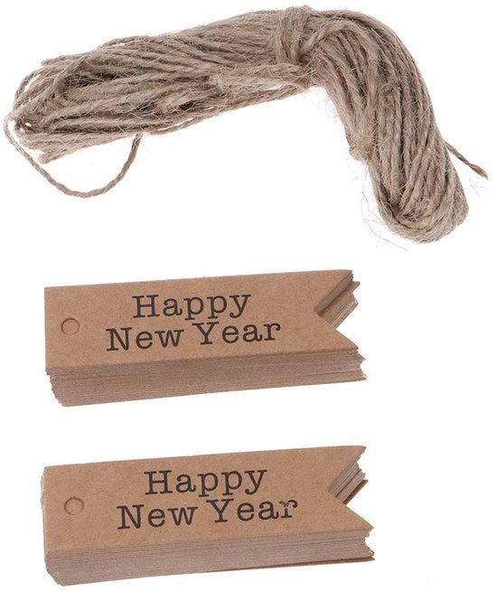 Cadeaubustine in 100 pezzi - Etichette in carta kraft - Sospensioni per albero di Natale - Etichette per decorazione - Scrapbooking - Carte manufatturate personalizzabili