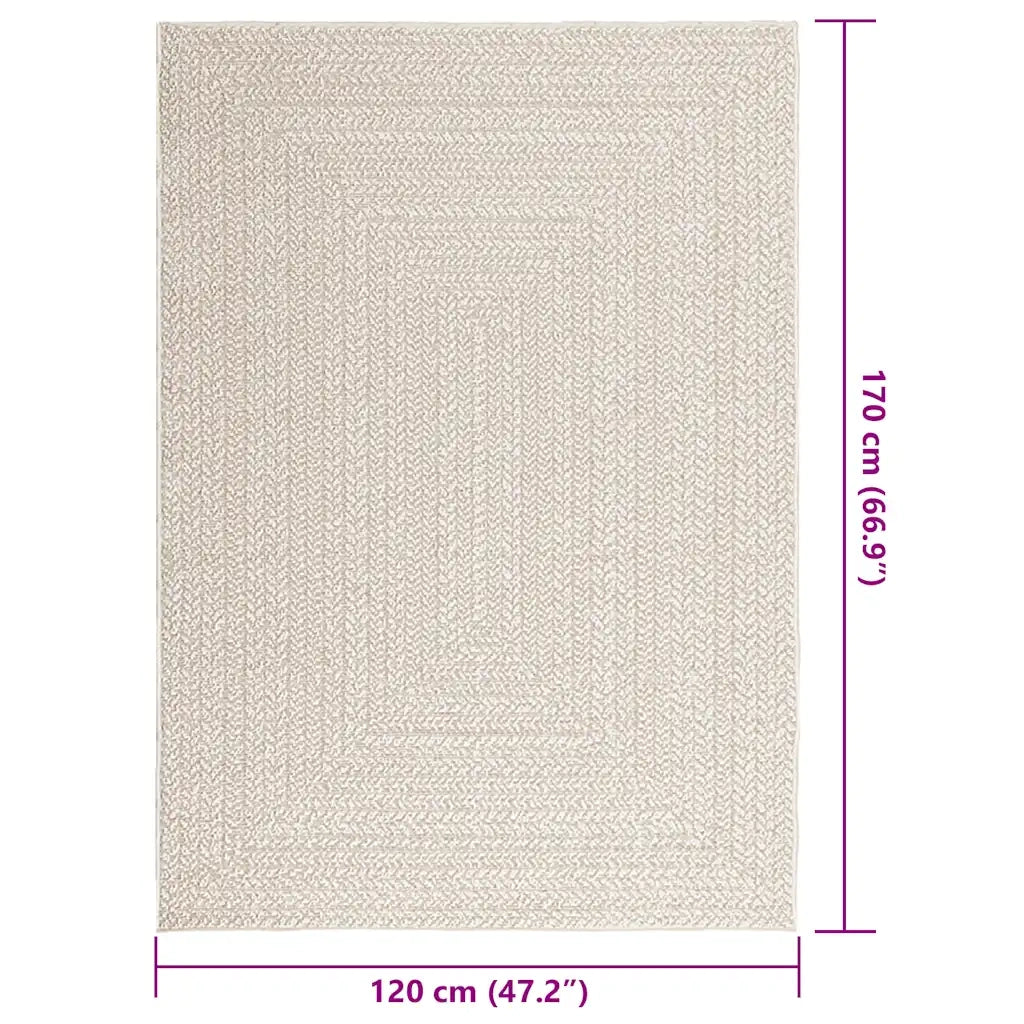 Tappeto del soggiorno | Tappeto ZIZUR Crema 120x170 cm Aspetto Iuta Interni ed Esterni