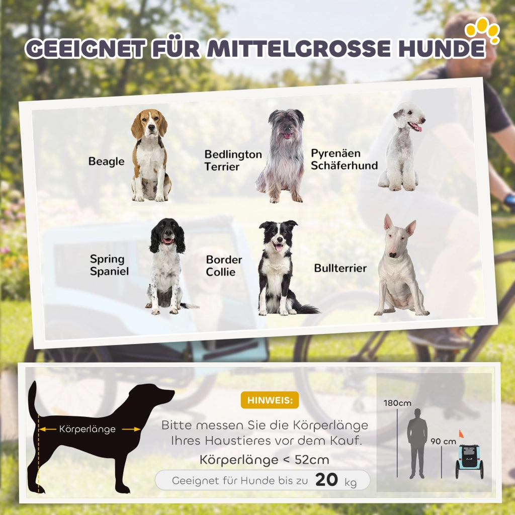 Trasportino per Cane Pieghevole per Bicicletta ¨C Zephmum ¨C Blu Chiaro 143x70x90 cm