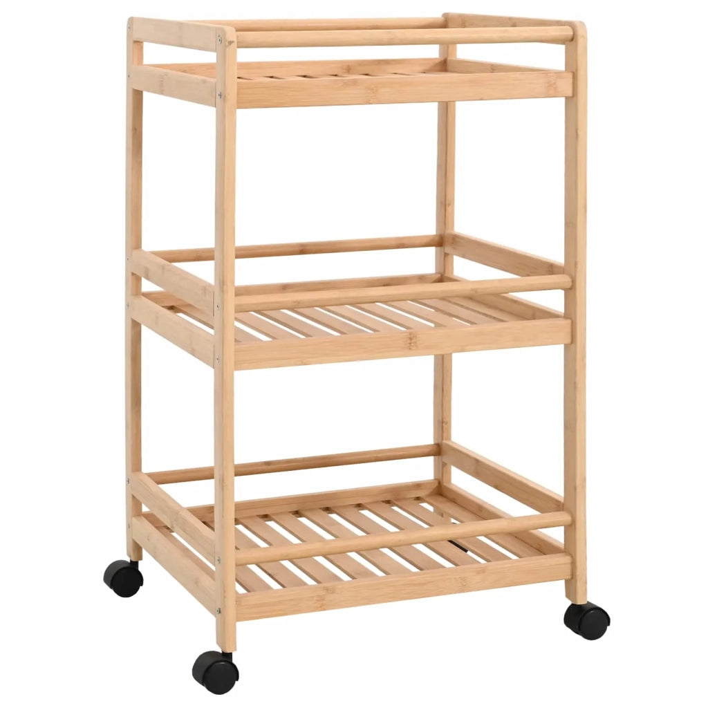 Carrello da Cucina con Ruote Naturale 46 x 38 x 76 cm Bambù 42028297
