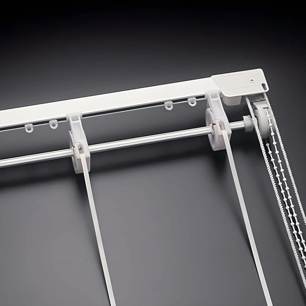 Binario Bastone Tenda a Pacchetto Con Doppio Movimento Apertura Laterale Con 4 Calate Lunghezza 120 CM Comando e ammasso destro