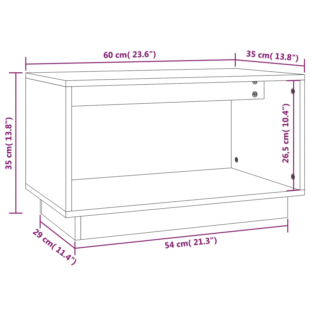 Mobile TV | Armadietto TV | Mobile Porta TV 60x35x35 cm in Legno Massello di Pino