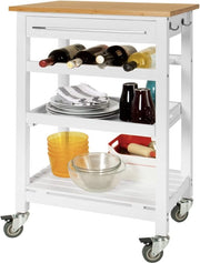 Carrello da Cucina - Trolley di Stoccaggio - Cassetto da Cucina - Bianco - 58 x 40 x 90 cm