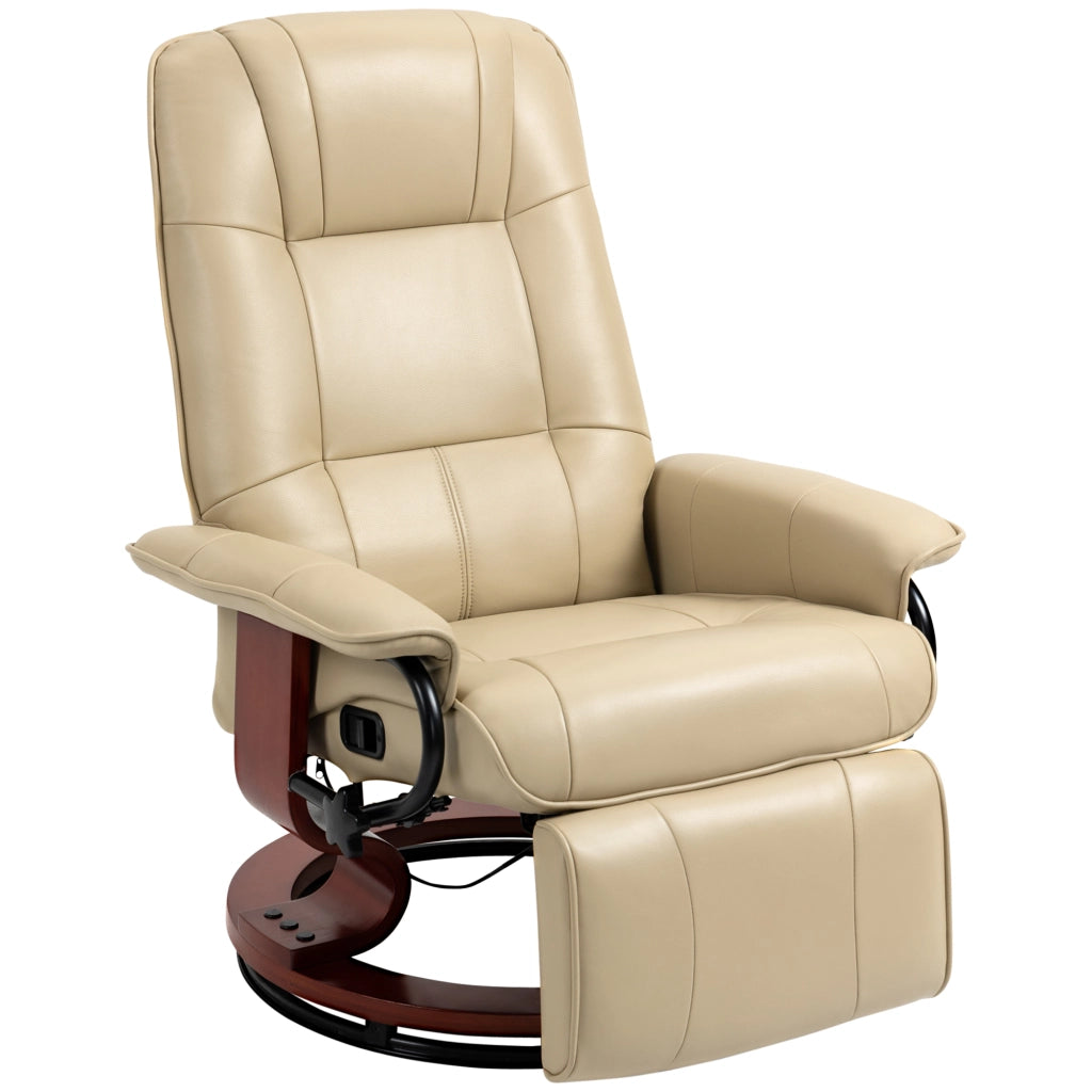 Poltrona Relax Reclinabile Massaggiante Elettrica ¨C Minimal ¨C Similpelle Creme 78x87x100 cm