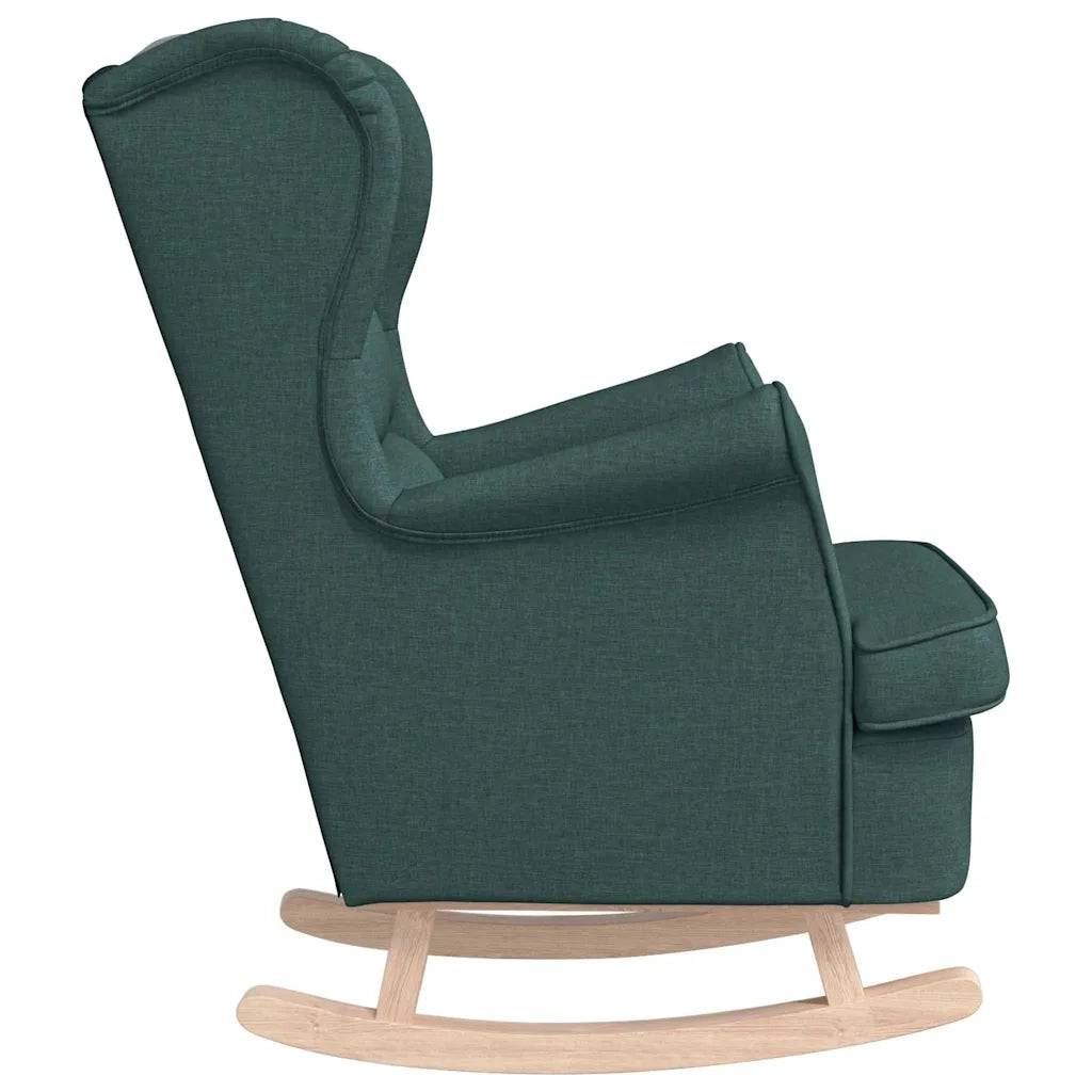 Poltrona | Sedia a Dondolo Verde Scuro 74x90x102 cm in Tessuto