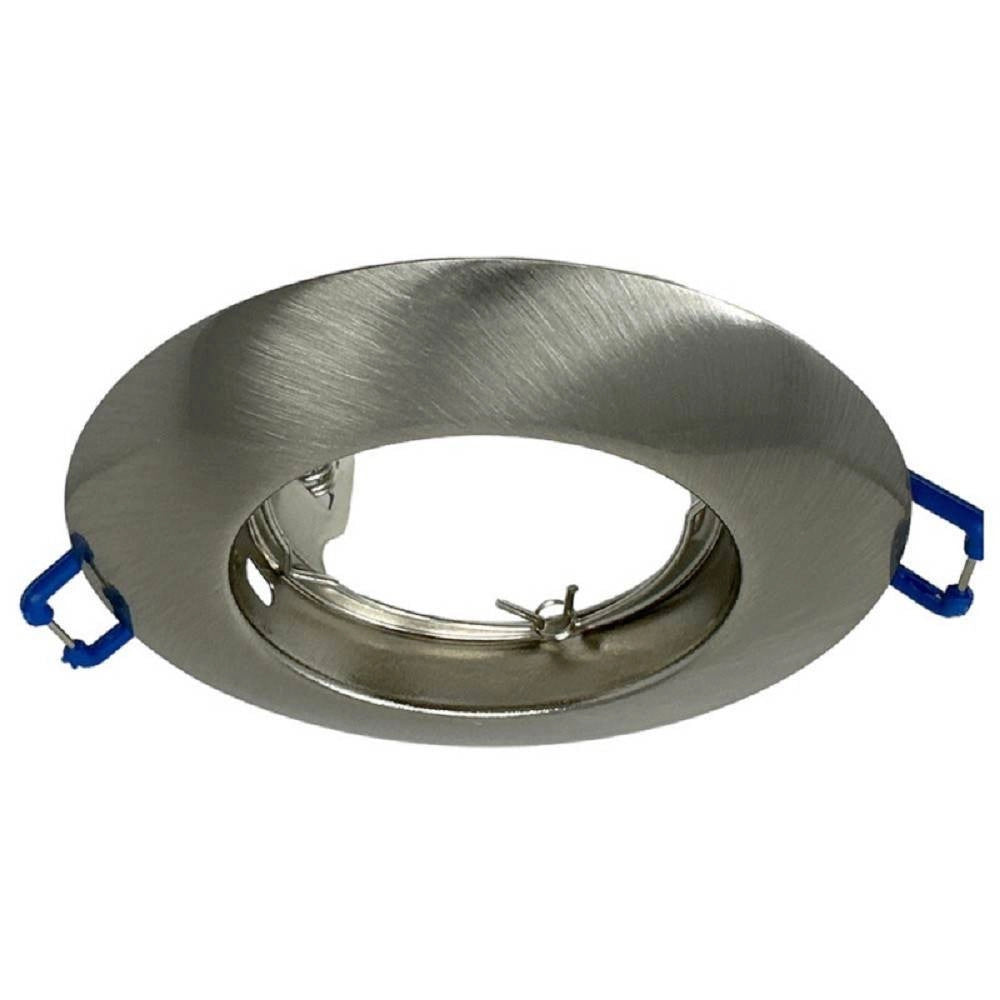 Trade Shop - Portafaretto Ad Incasso Fisso Supporto Tondo Per Faretti Lampada In Alluminio P32 - Argento