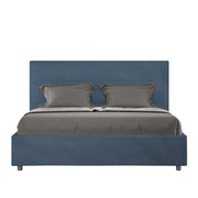 BS COM Letto una piazza e mezza contenitore imbottito 130x210 microfibra blu