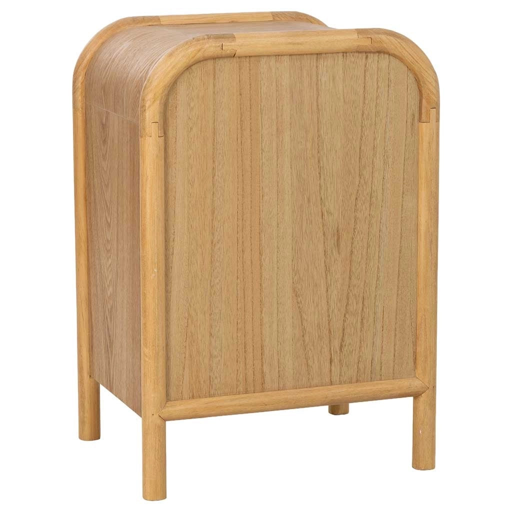Comodino in legno e rattan marrone 45x35x66h cm