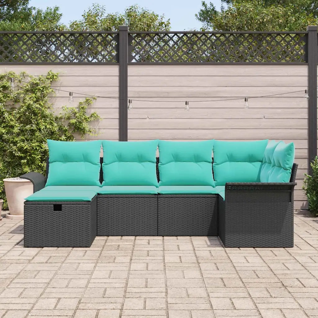 Set Divano da Giardino con cuscino 6 pcs Poly Rattan 3360217