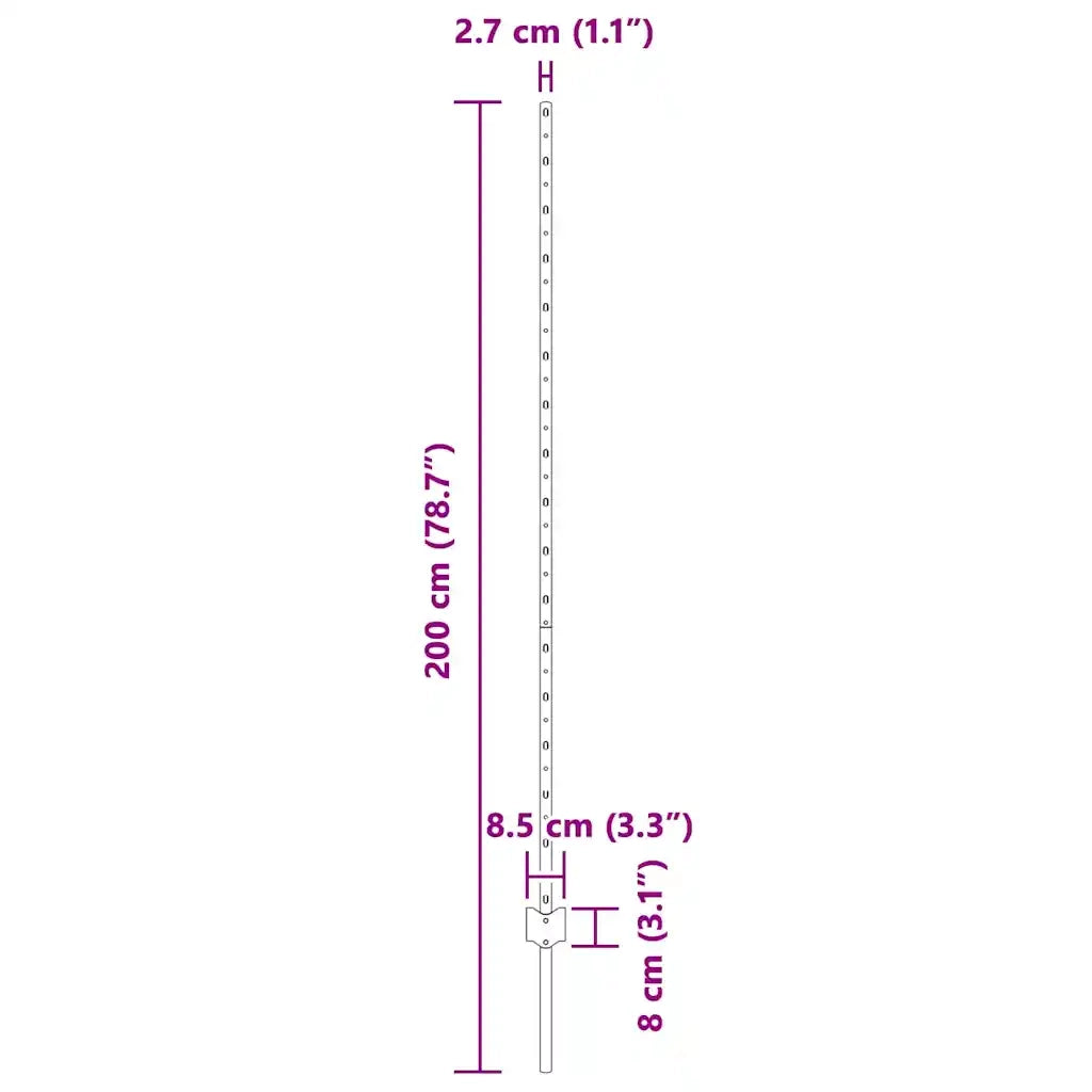 Palo della recinzione 5 pcs Grigio 150 cm Acciaio 42006286
