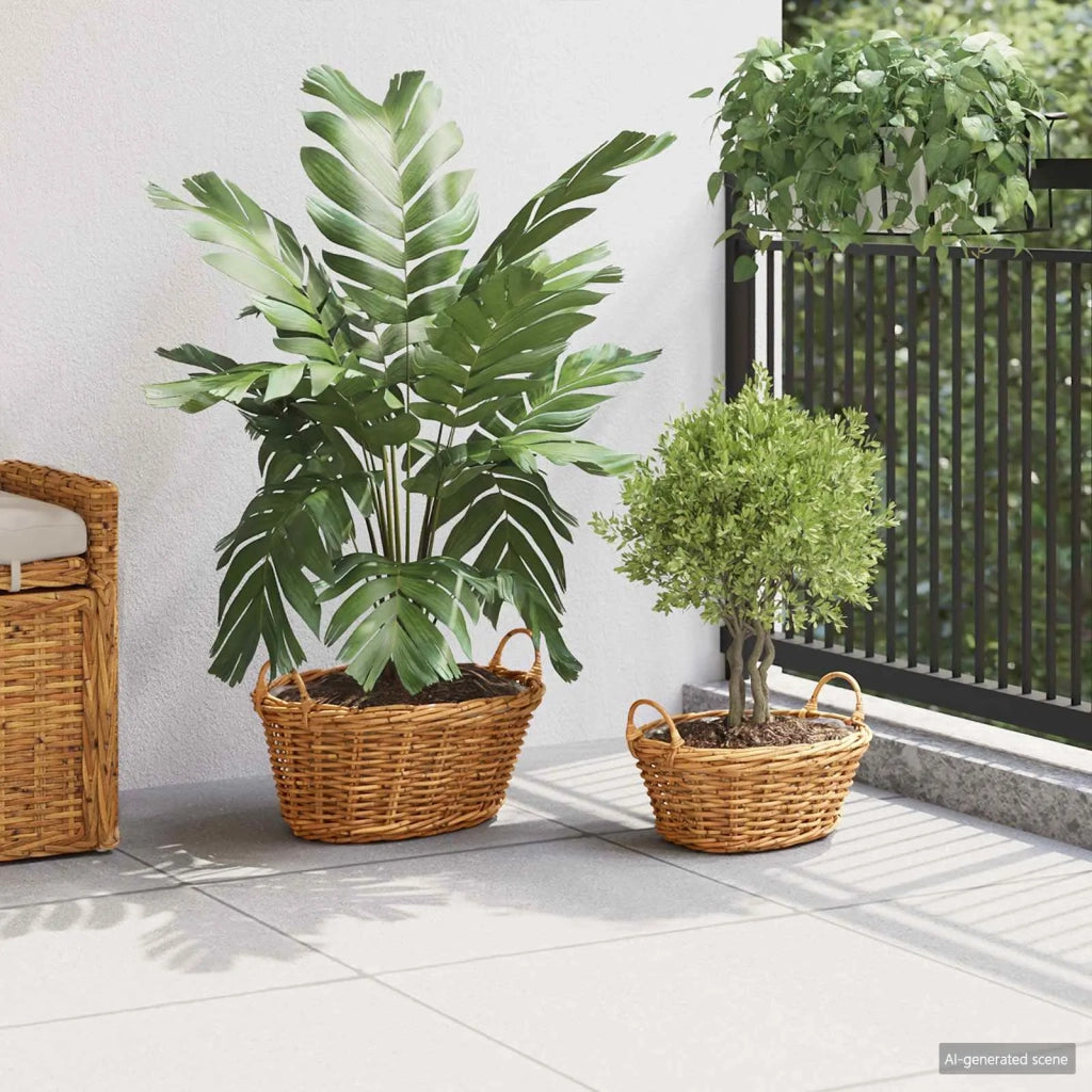 Cesto per Piante con archiviazione 2 pz Marrone Rattan Lacak CFW7609712