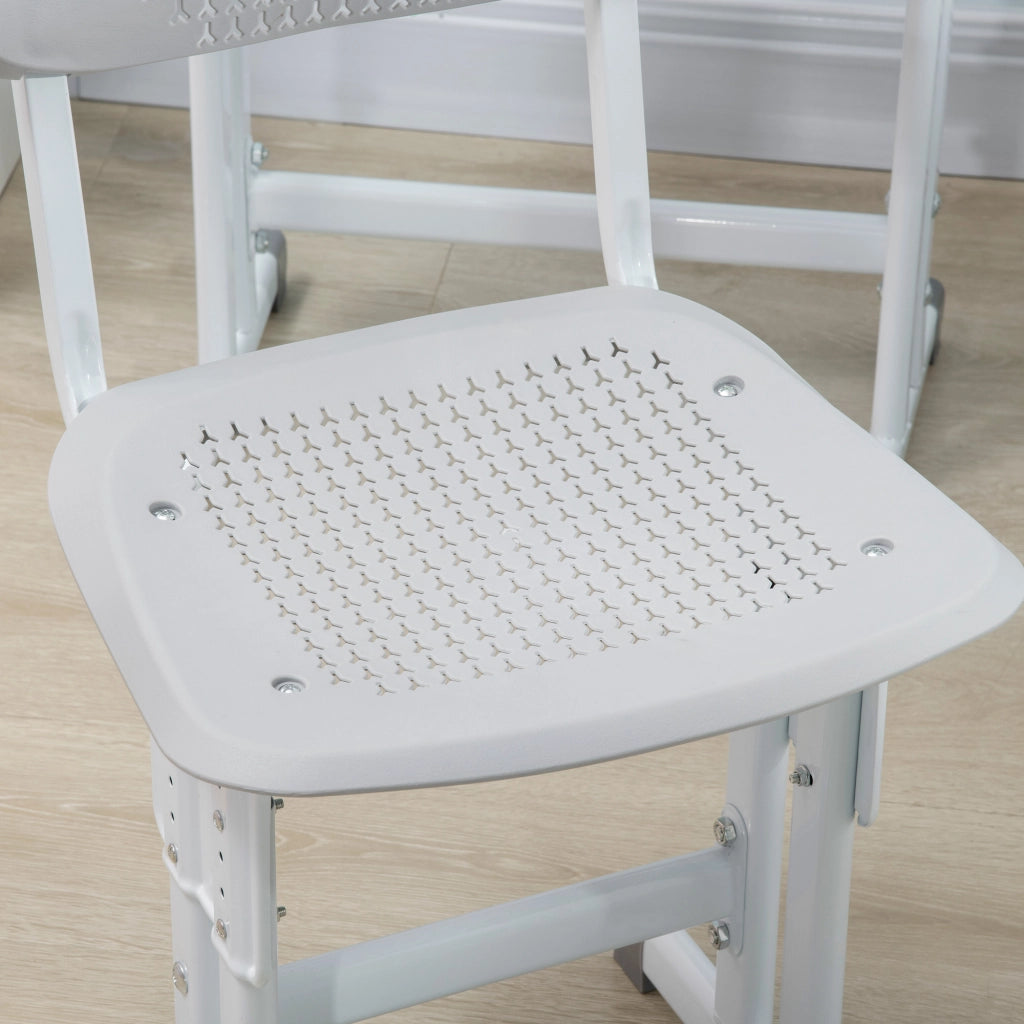 Scrivania Bambini con Sedia Regolabile e Luce LED ¨C zephmum ¨C Grigio, Acciaio e MDF, 100x50x75 cm