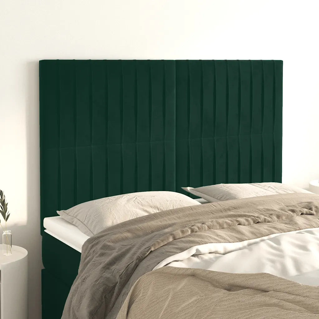 Testiera | Testata Verde Scuro 144x5x118/128 cm Velluto
