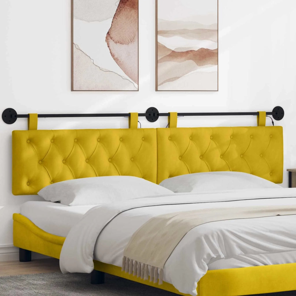 Testiera sospesa Con luce LED Giallo Velluto 3424728