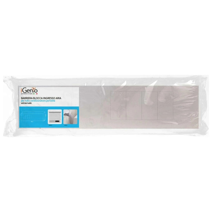 I Genio Barriera Blocca Aria per Tubo Condizionatore Portatile Universale Bianco