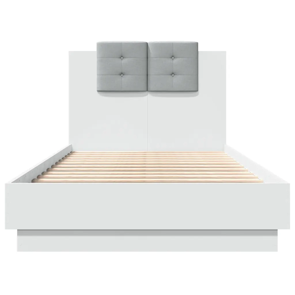 Giroletto con Testiera e LED Bianco 75x190 cm 3210066