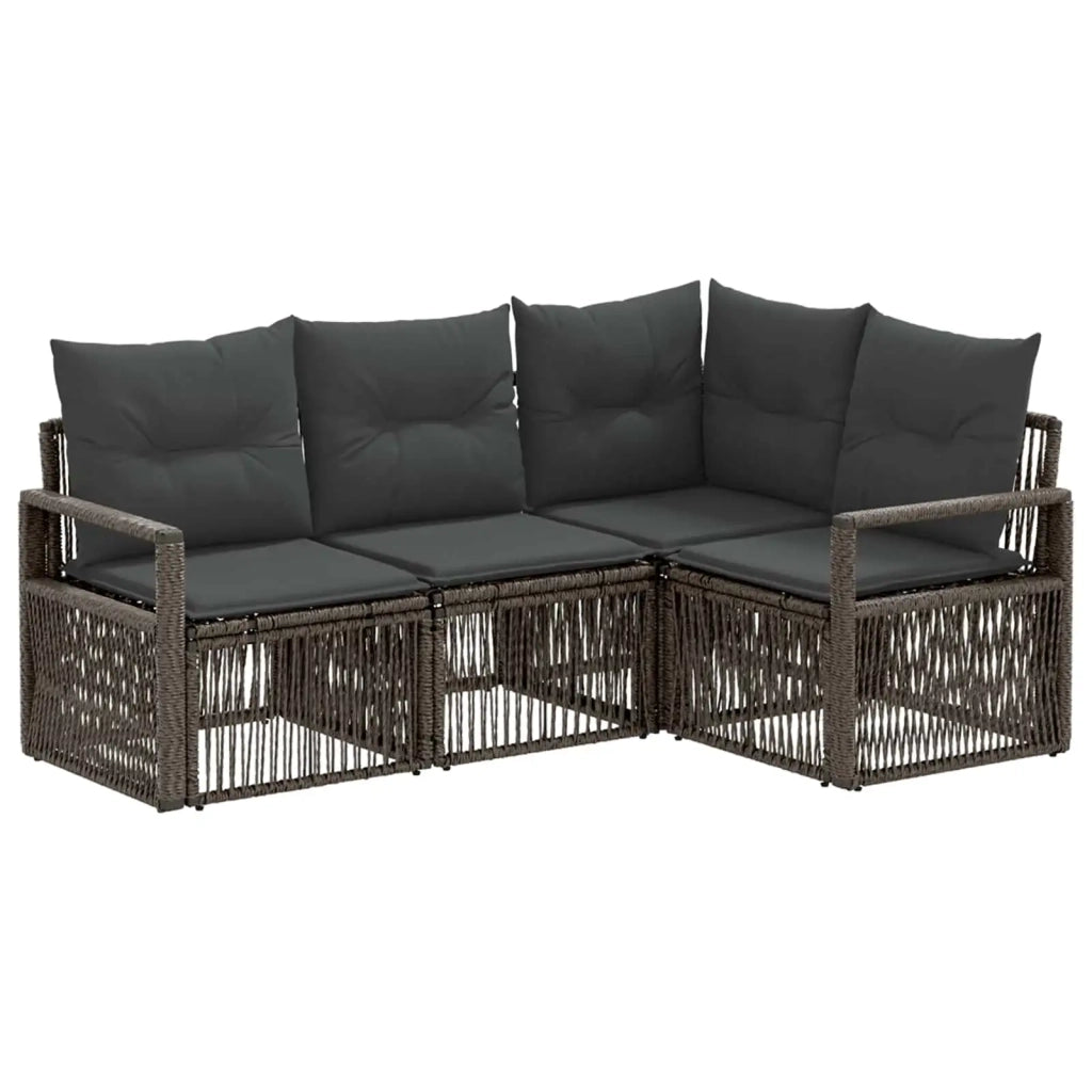 Set Divano da Giardino 4 pz Grigio polyrattan 3435704