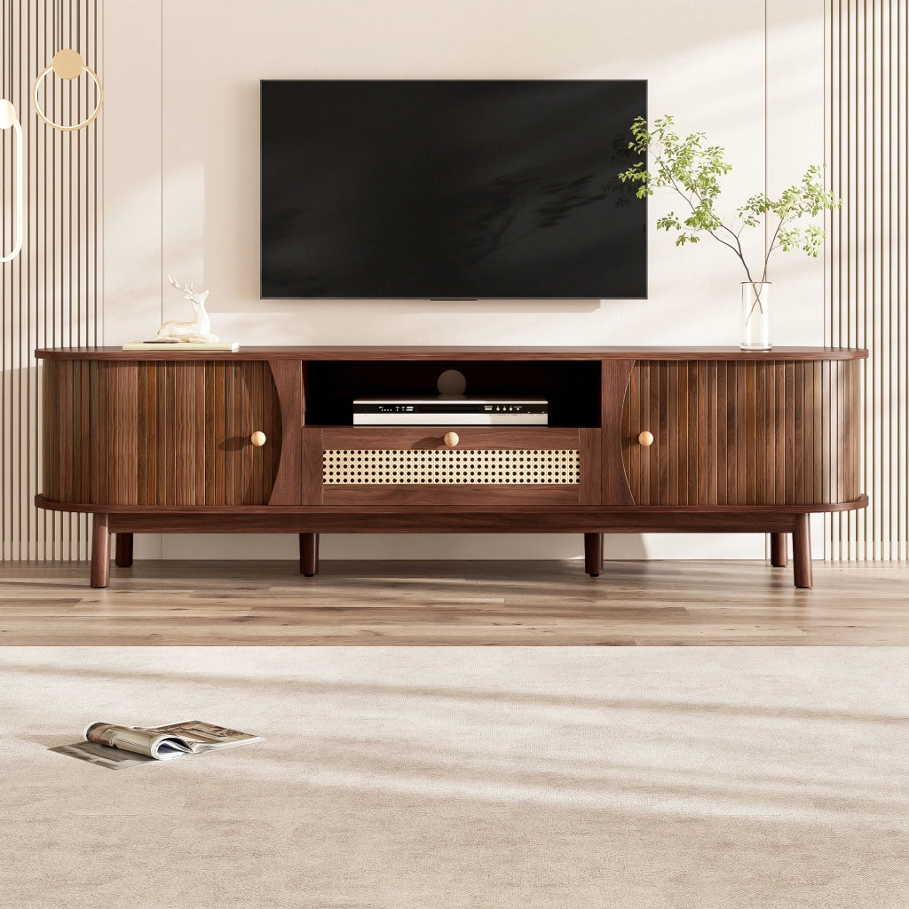 MOBILE TV con Ante e Cassetti 165x37x46 cm MDF Noce