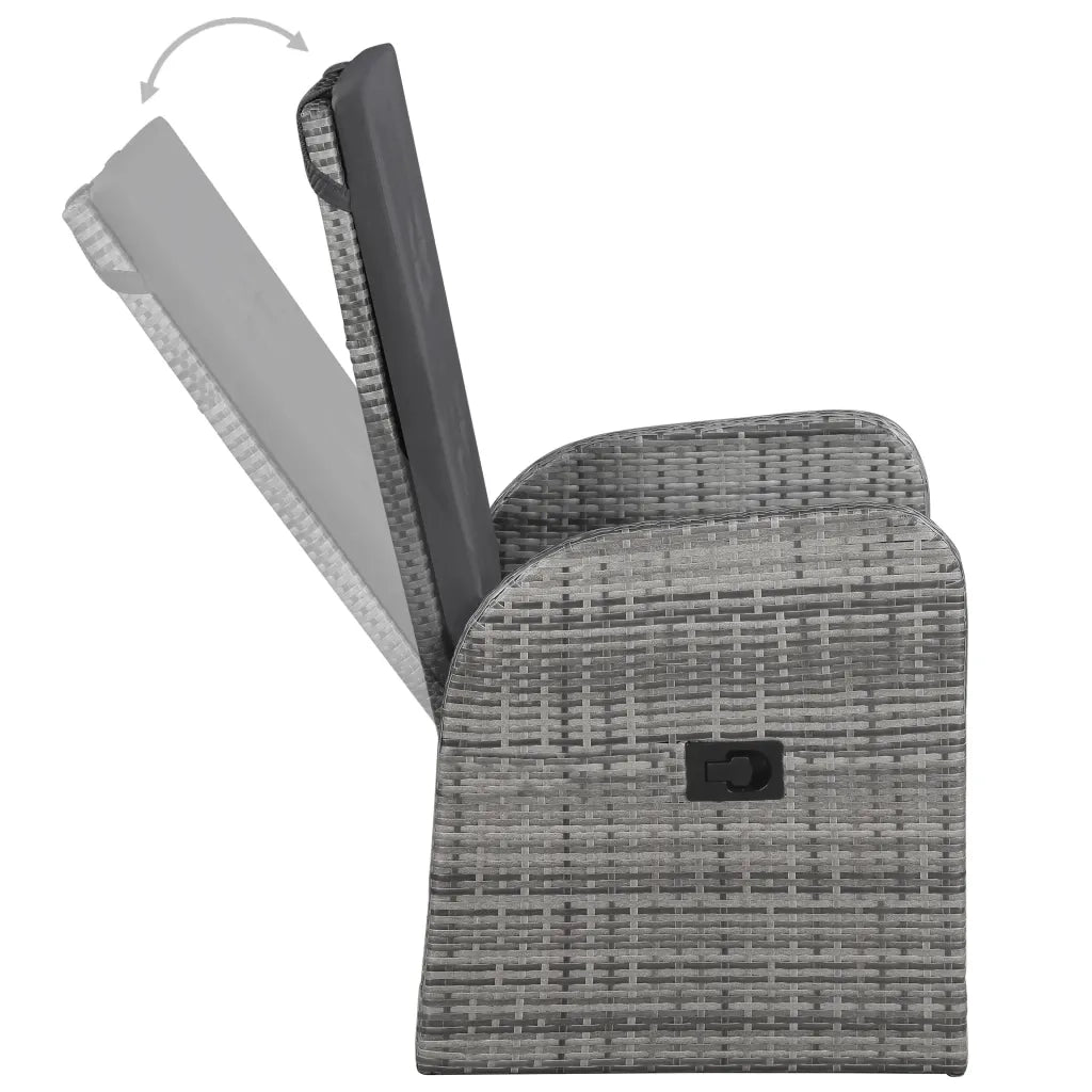 Set da Pranzo da Giardino 3 pz con Cuscini Grigio 3099473