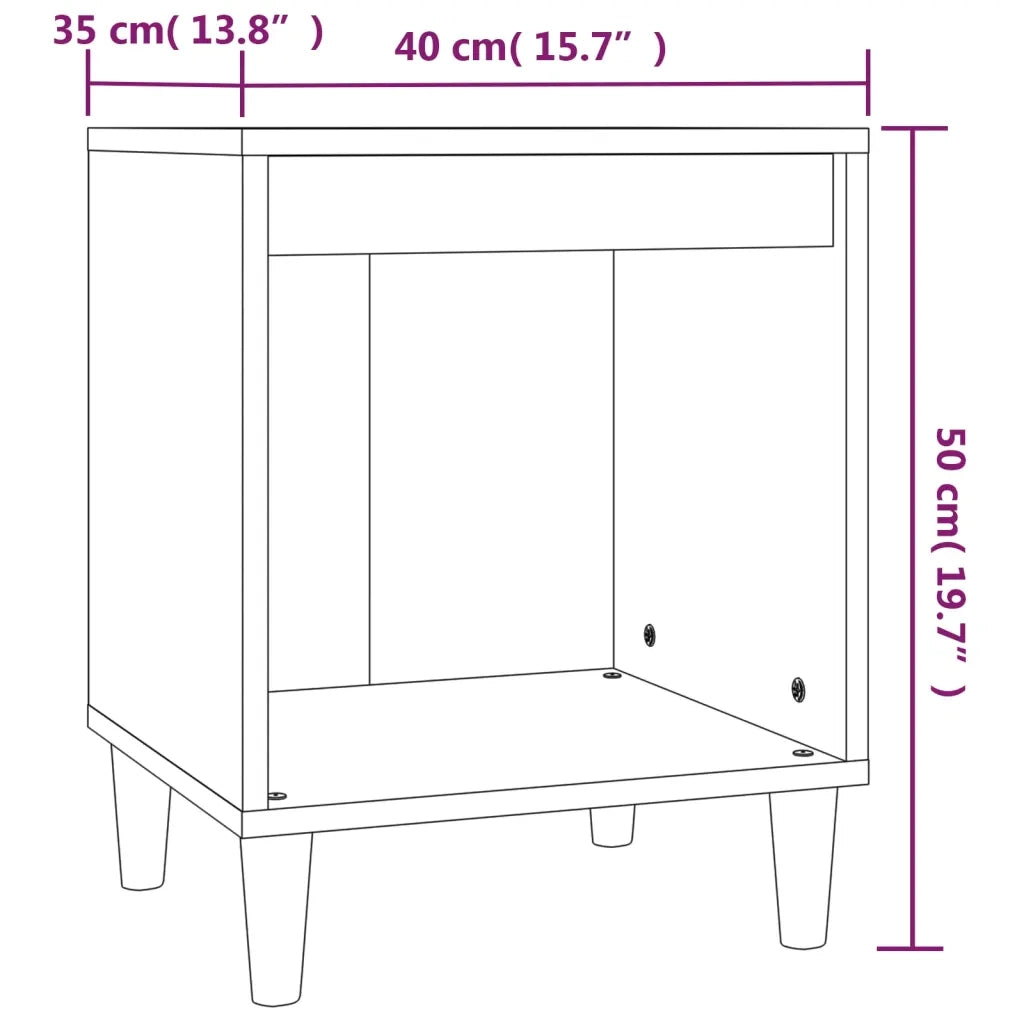 Comodini 2 pz Grigio Cemento 40x35x50 cm 821867