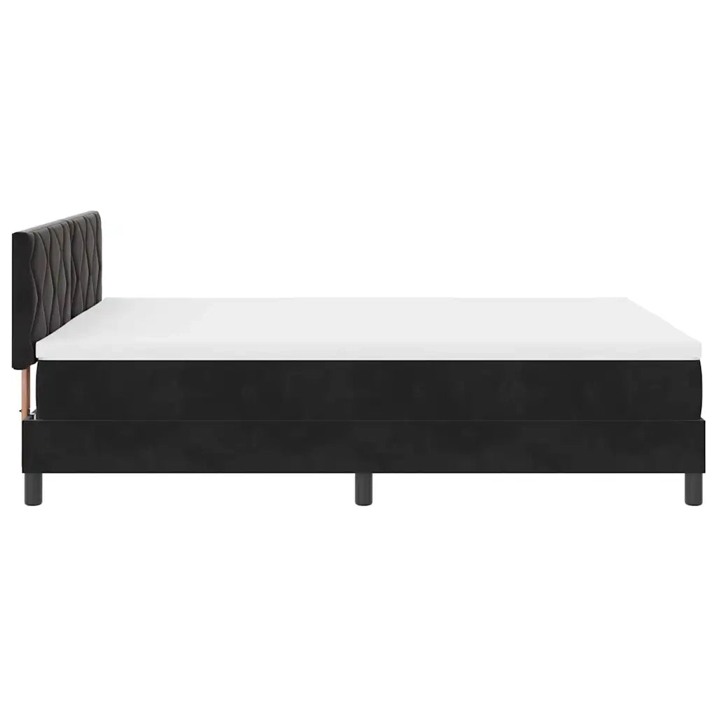 Letto a molle con materasso Nero 140 x 200 cm Velluto 3339244
