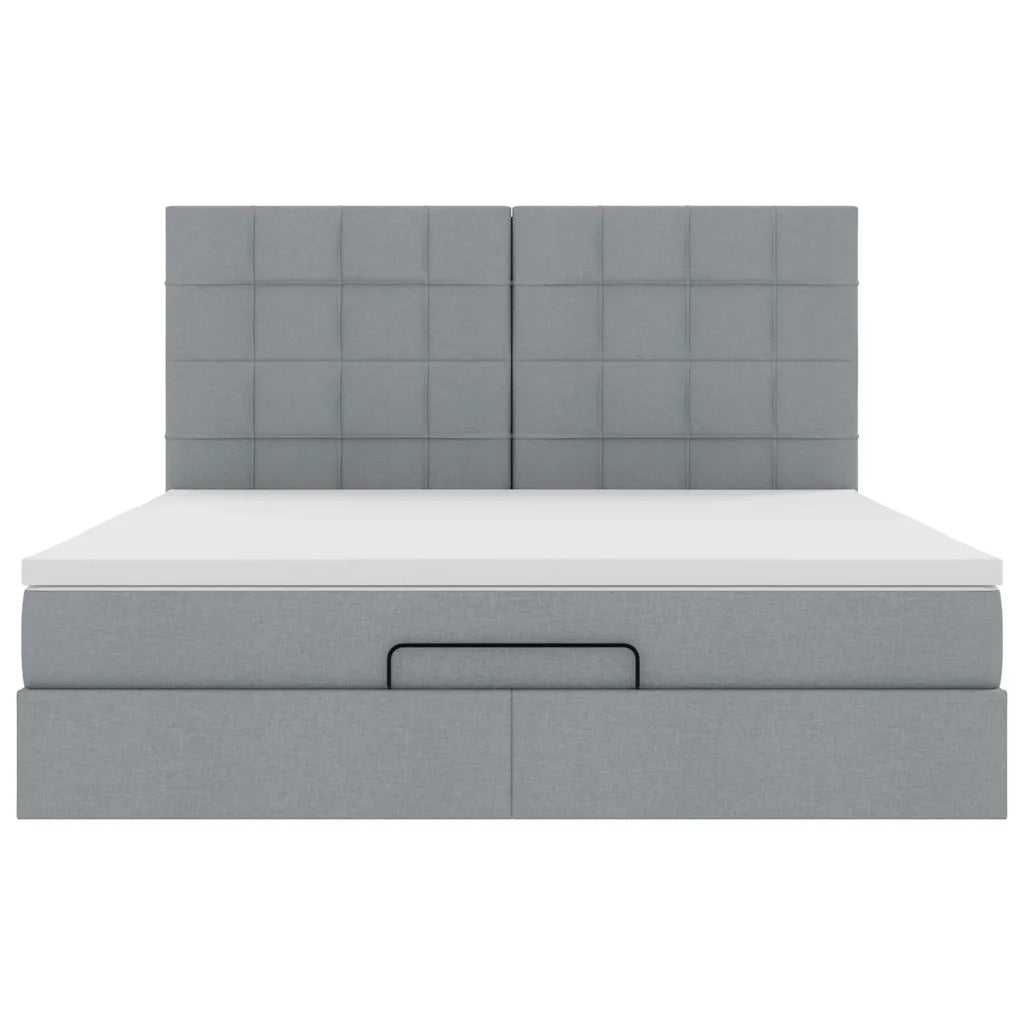 Struttura Letto Pouf con Materasso 180x200 cm in Tessuto 3313175