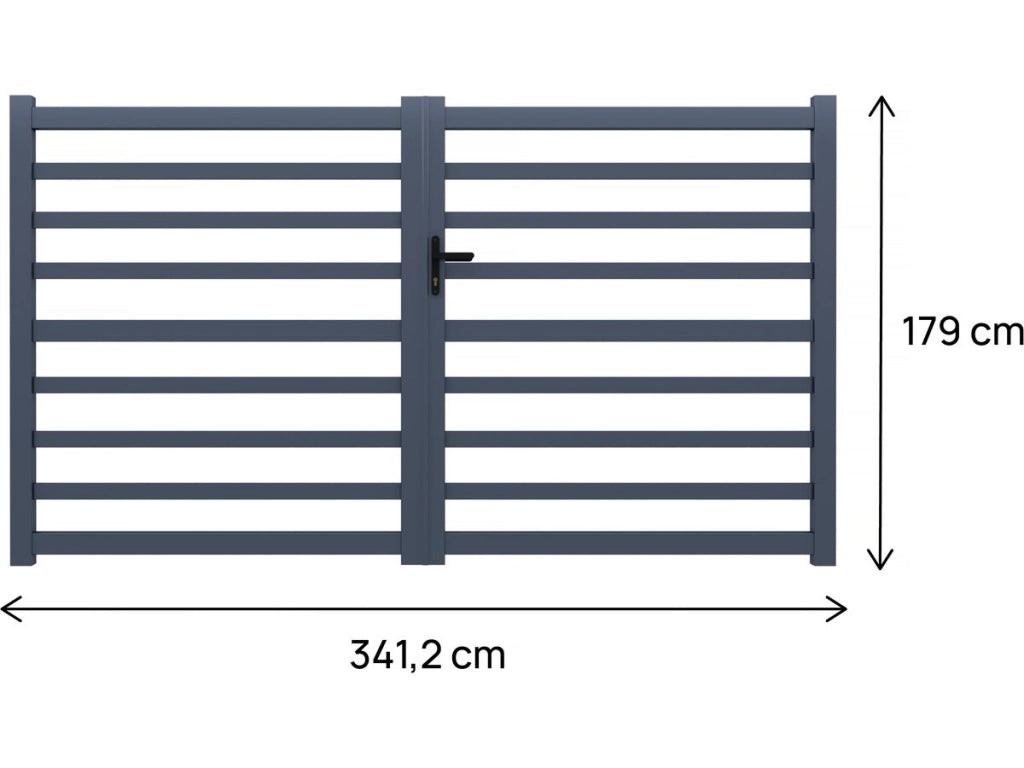 Cancello in alluminio traforato "Martin" - 340 x 180 cm - Grigio