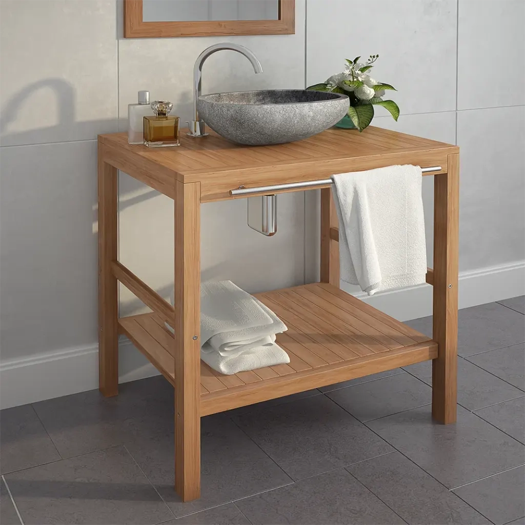 Mobile per Lavabo in Massello di Teak 74x45x75 cm 246492