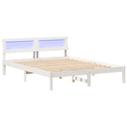 Letto matrimoniale | Letto per adulti | Struttura del letto Bianco 160 x 200 cm Pino massello