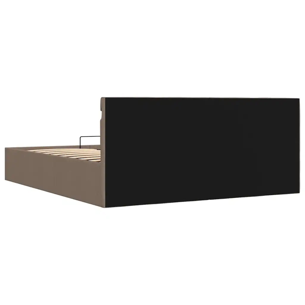 Giroletto Idraulico Contenitore LED-Struttura Letto Tortora Tessuto 160x200cm