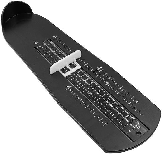 Apparecchio di misurazione della misura del piede Professionale - Misuratore della misura del piede 18-47 - Righello di misurazione preciso - Per bambini/Adulti - Plastica - Nero
