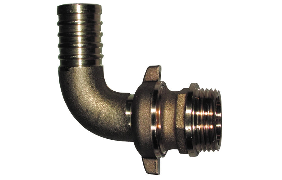 RACCORDO PORTAGOMMA IN OTTONE CURVO PER POMPA- 1 x Diam. 25- BUGAT- pezzi 1