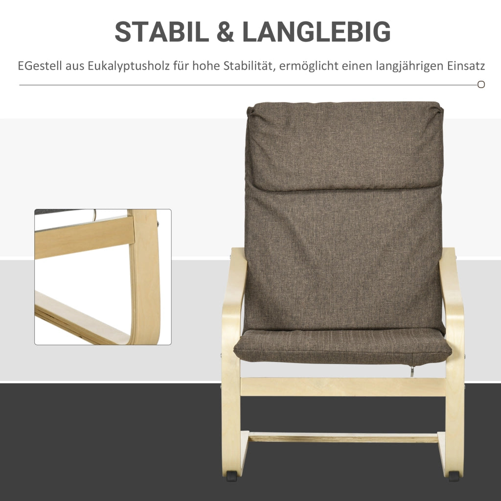 Poltrona in tessuto ¨C zephmum ¨C marrone, legno