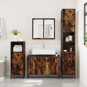 Mobile Lavabo Bagno-Armadietto da bagno Rovere Fumo 90x33x60 cm Legno Multistrato