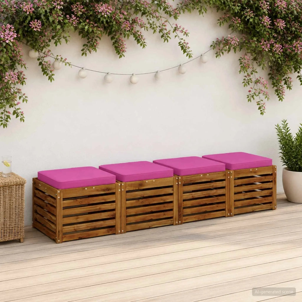 Cuscini per Sedia in 4 Pezzi VUGHT 4 pcs 100% Poliestere Rosa 946262