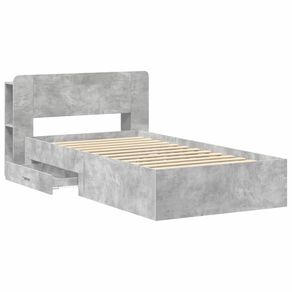 Telaio del letto con storage Grigio Cemento 75 x 190 cm 3433697