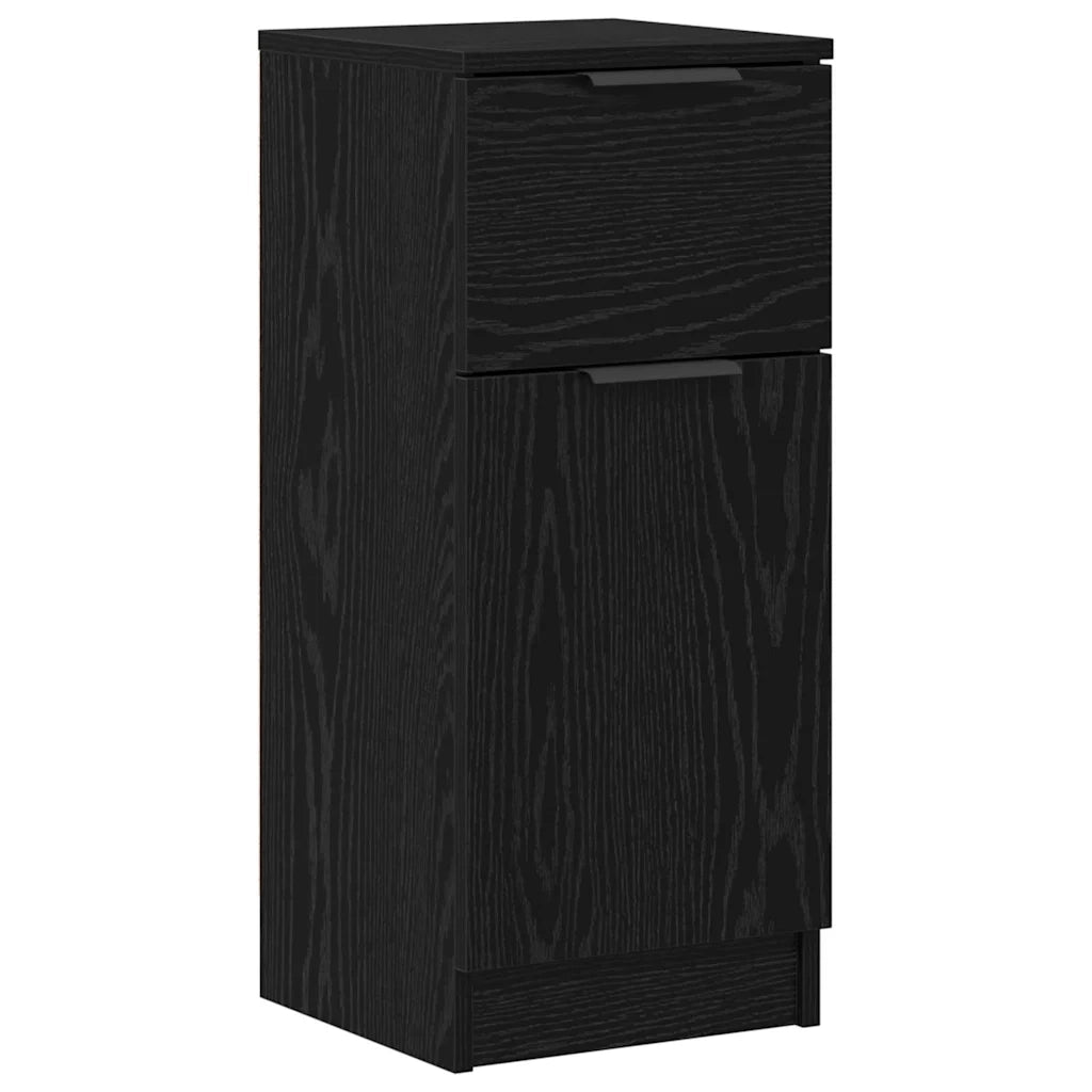 Credenza con cassetto 3 pz-Set di 3 Buffet-Armadio da cucina Rovere Nero Legno multistrato 130022